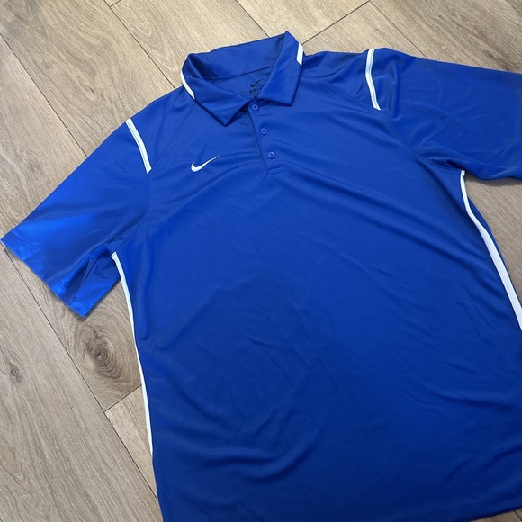 Nike Other - NIKE Dri-Fit Men's Large Royal Blue Short Sleeve Athletic Fit Polo‎ Shirt Coach